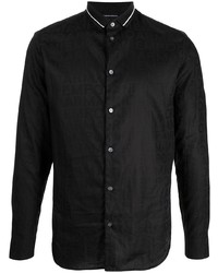 Chemise à manches longues noire Emporio Armani