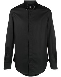 Chemise à manches longues noire Emporio Armani