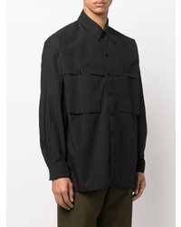 Chemise à manches longues noire Lemaire