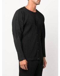 Chemise à manches longues noire Homme Plissé Issey Miyake