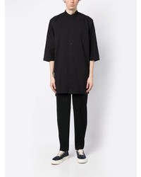 Chemise à manches longues noire Homme Plissé Issey Miyake