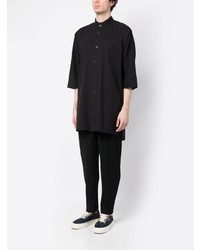 Chemise à manches longues noire Homme Plissé Issey Miyake