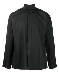 Chemise à manches longues noire Homme Plissé Issey Miyake