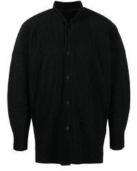 Chemise à manches longues noire Homme Plissé Issey Miyake