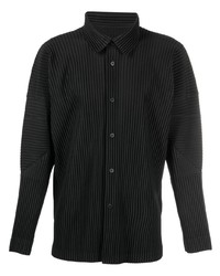 Chemise à manches longues noire Homme Plissé Issey Miyake