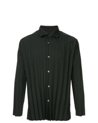 Chemise à manches longues noire Homme Plissé Issey Miyake