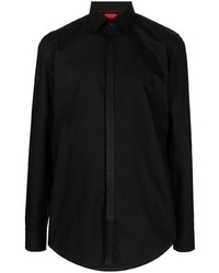 Chemise à manches longues noire Hugo