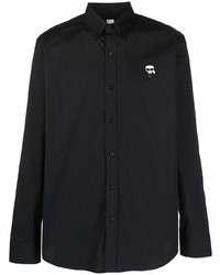 Chemise à manches longues noire Karl Lagerfeld