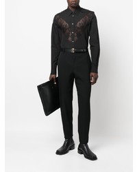 Chemise à manches longues noire Alexander McQueen