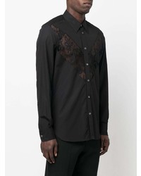 Chemise à manches longues noire Alexander McQueen