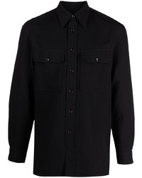 Chemise à manches longues noire Lemaire