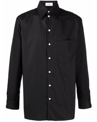 Chemise à manches longues noire Lemaire