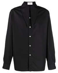 Chemise à manches longues noire Lemaire