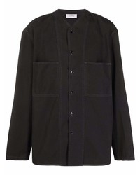 Chemise à manches longues noire Lemaire