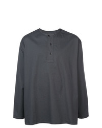 Chemise à manches longues noire Lemaire