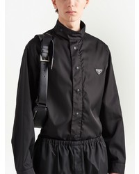 Chemise à manches longues noire Prada