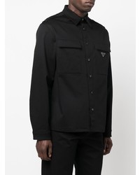 Chemise à manches longues noire Prada