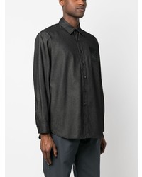 Chemise à manches longues noire Raf Simons