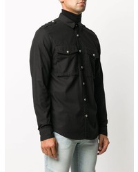 Chemise à manches longues noire Balmain