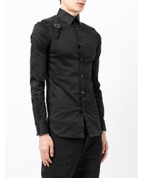 Chemise à manches longues noire Alexander McQueen