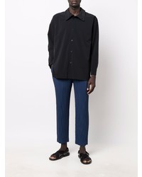 Chemise à manches longues noire Homme Plissé Issey Miyake