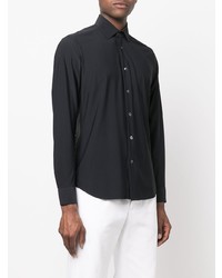 Chemise à manches longues noire Corneliani