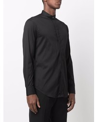 Chemise à manches longues noire Giorgio Armani