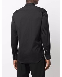 Chemise à manches longues noire Giorgio Armani