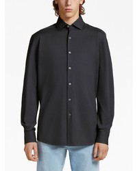 Chemise à manches longues noire Zegna