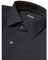 Chemise à manches longues noire Zegna