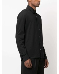 Chemise à manches longues noire Zegna