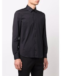 Chemise à manches longues noire Canali