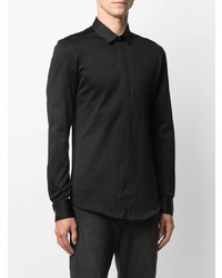 Chemise à manches longues noire Emporio Armani