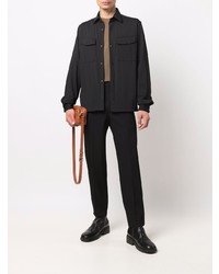 Chemise à manches longues noire Z Zegna