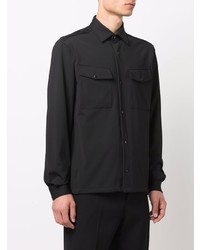 Chemise à manches longues noire Z Zegna