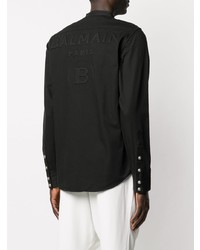 Chemise à manches longues noire Balmain