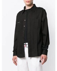 Chemise à manches longues noire Philipp Plein