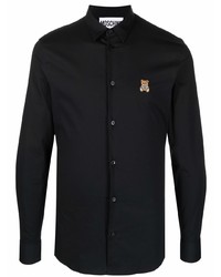 Chemise à manches longues noire Moschino