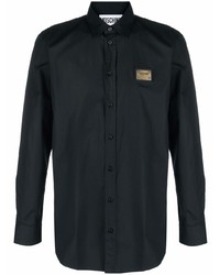 Chemise à manches longues noire Moschino