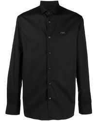 Chemise à manches longues noire Philipp Plein