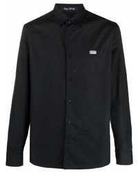 Chemise à manches longues noire Philipp Plein