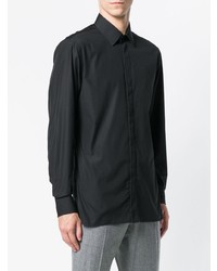 Chemise à manches longues noire Ermenegildo Zegna