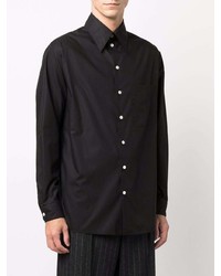 Chemise à manches longues noire Lemaire