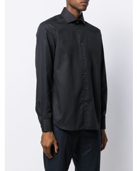 Chemise à manches longues noire Corneliani