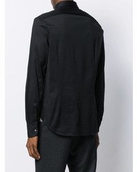 Chemise à manches longues noire Corneliani