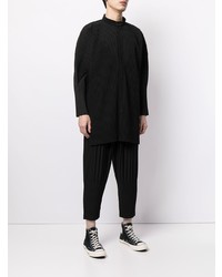 Chemise à manches longues noire Homme Plissé Issey Miyake