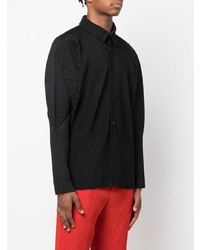 Chemise à manches longues noire Homme Plissé Issey Miyake