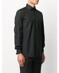 Chemise à manches longues noire Corneliani