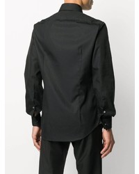 Chemise à manches longues noire Corneliani