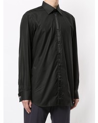 Chemise à manches longues noire Brioni